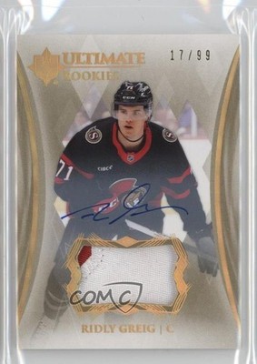 2023-24 Ultimate Collection Rookies /99 Ridly Greig RPA Rookie Patch Auto RC g2u