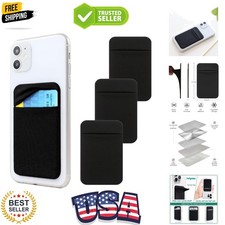 3Pack Adhesive Phone Pocket,Cell Phone Stick On Card Wallet,Credit Cards/ID C...