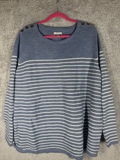 Croft & Barrow women's striped sweater with button details on the shoulders(2x)