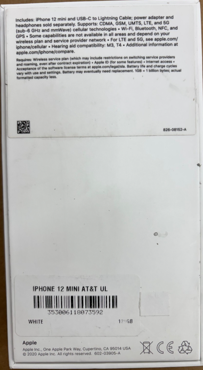 Apple iPhone 12 mini - 128 GB - White (Unlocked) for sale online