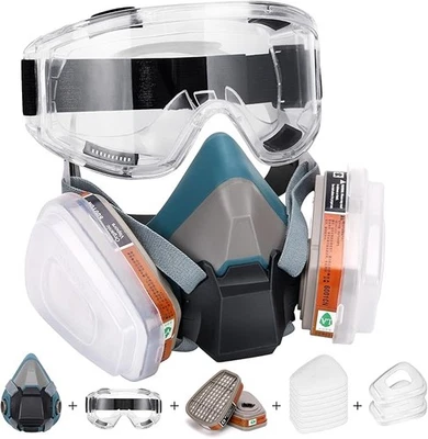 MARKENLOS Atemschutz Halbmaske Gasmaske 6200 Staubmaske Lackiermaske Mit Wechselfiltern 3M