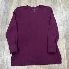 Aqua Cashmere Sweater Womens Large Plum Purpl...