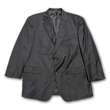 Hart Schaffner Marx Mens 44S Blazer Gray Made In USA Pinstripe Classic Suit Wool