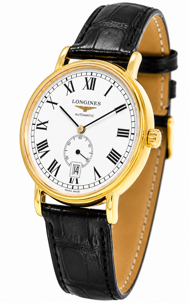 LONGINES Presence クォーツ 腕時計　不動 Longines Presence Automatic 38.5mm Yellow Gold Leather Men's Watch