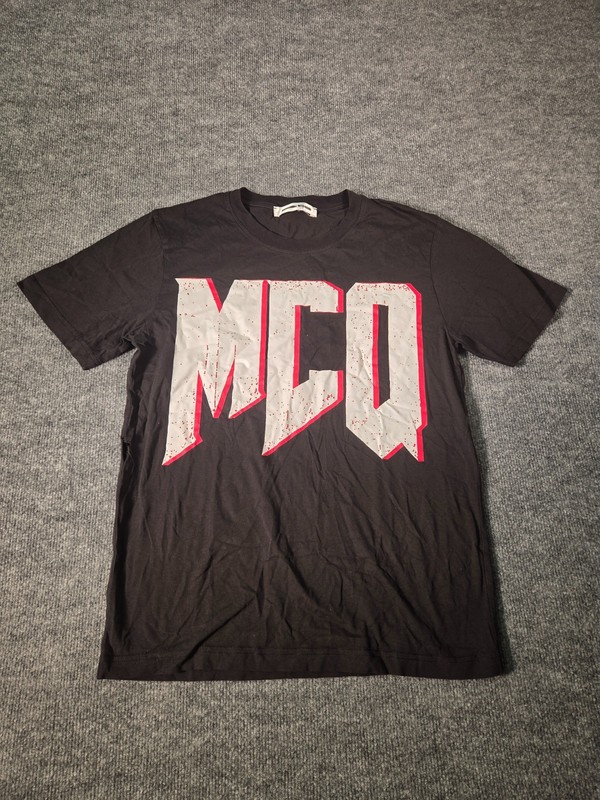 McQ Men Graphic Print T Shirt Black Short Sleeves Casual Comfortable T-Shirt