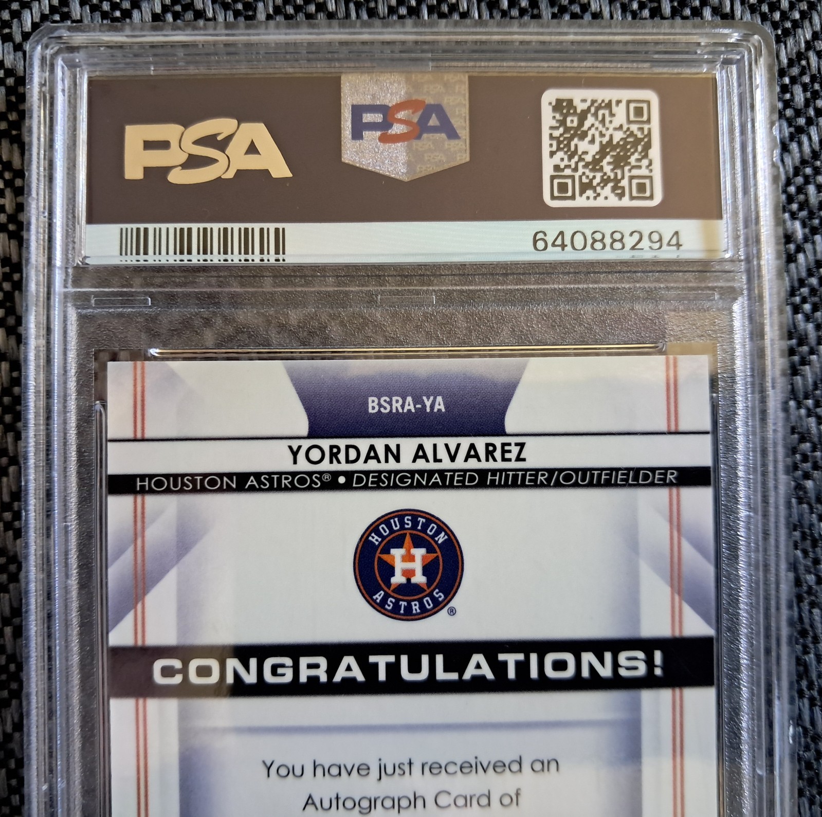 Yordan Alvarez RC 2020 Bowman Sterling #BSRA-YA Blue Refractor /25 Auto PSA 9 view 5