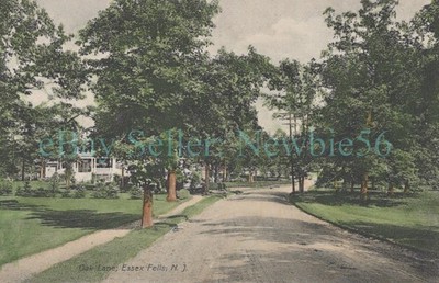 Essex Fells NJ - HOUSE ON OAK LANE - Hand Colored Postcard