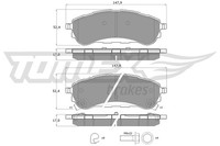 Bremsbelagsatz Scheibenbremse Tomex Brakes TX 19-94 FüR Ford Ranger TKE Ecoblue