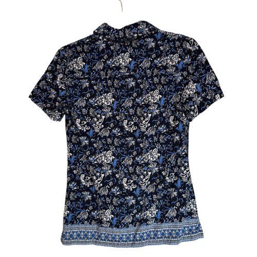 Karen Scott Damen Petite Blumendruck Kurzarm Knopfleiste Shirt Oberteil XS - Bild 5 von 12