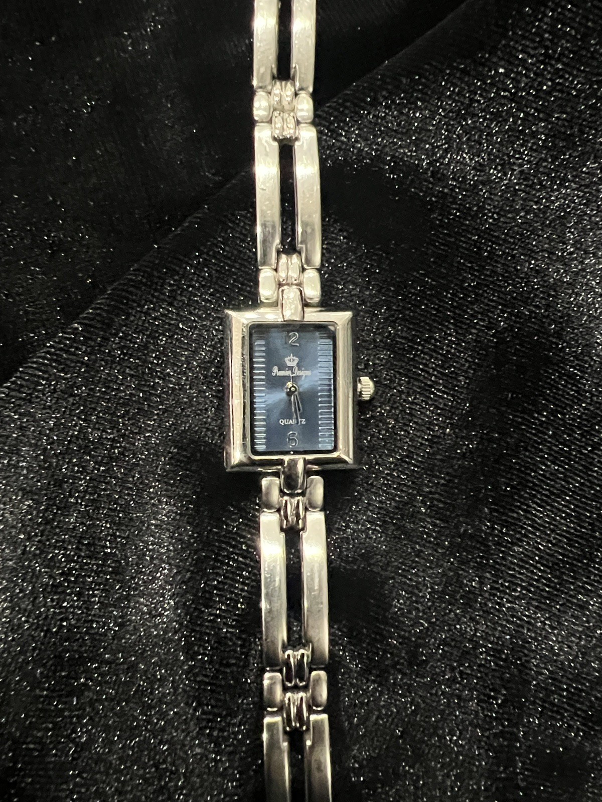 PREMIER DESIGNS  SILVER TONE RECTANGULAR BLUE DIA… - image 1