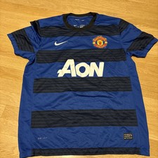 Nike Manchester United 2011-12 Soccer Jersey AON Size Large Blue Custom Name