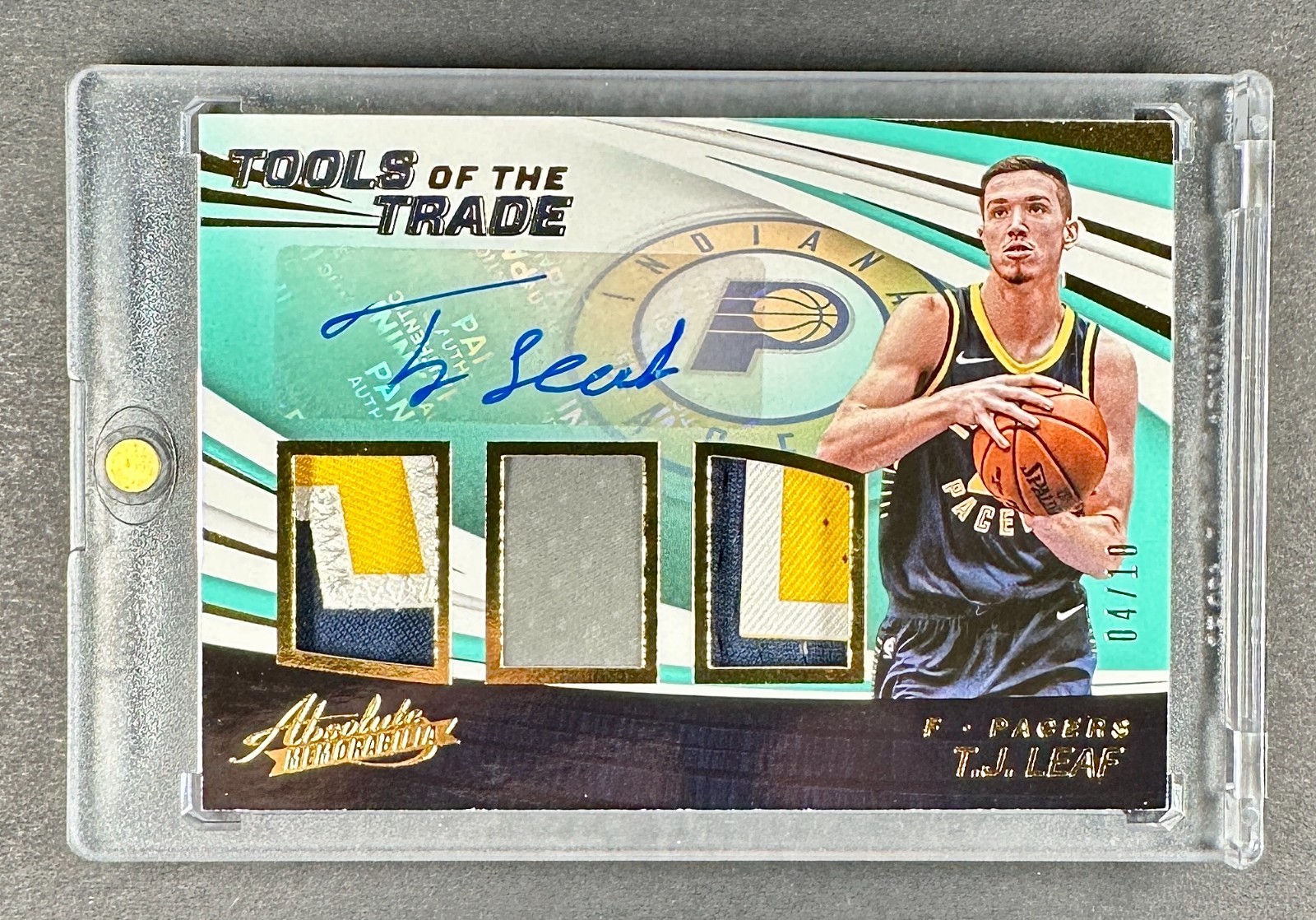 T.J Leaf 2017-18 Tools Of The Trade /10 Rookie Patch Auto RPA Absolute PACERS