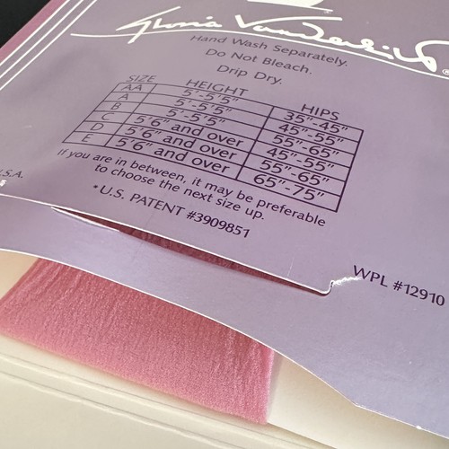 Vintage GLORIA VANDERBILT Strumpfhose Gr. B Nylons Strumpfwaren Sandalfoot Antik Rosa - Bild 5 von 5