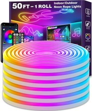 LETIANPAI 50Ft Neon Rope Lights Flexible Led Control with App / Remote Multiple