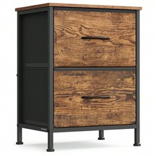 Fabric Drawer Storage Dresser, Rustic Brown