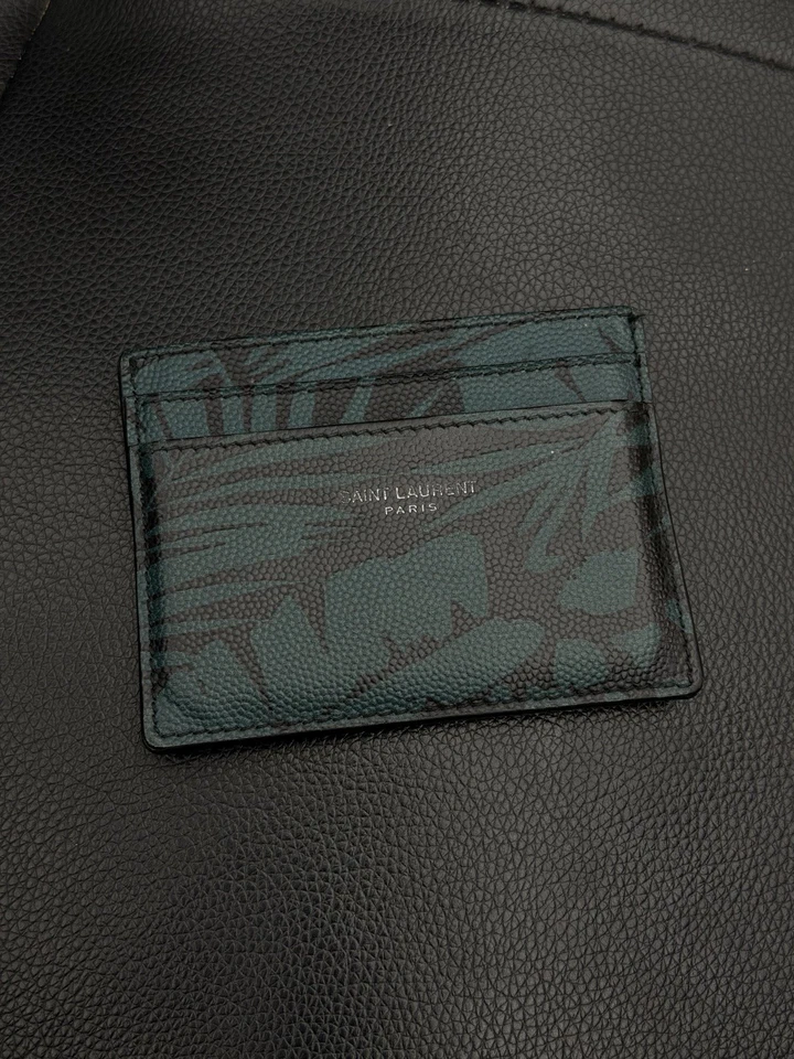 SAINT LAURENT PARIS CARD HOLDER LEATHER GREEN AUTHENTIC - Image 2 of 4