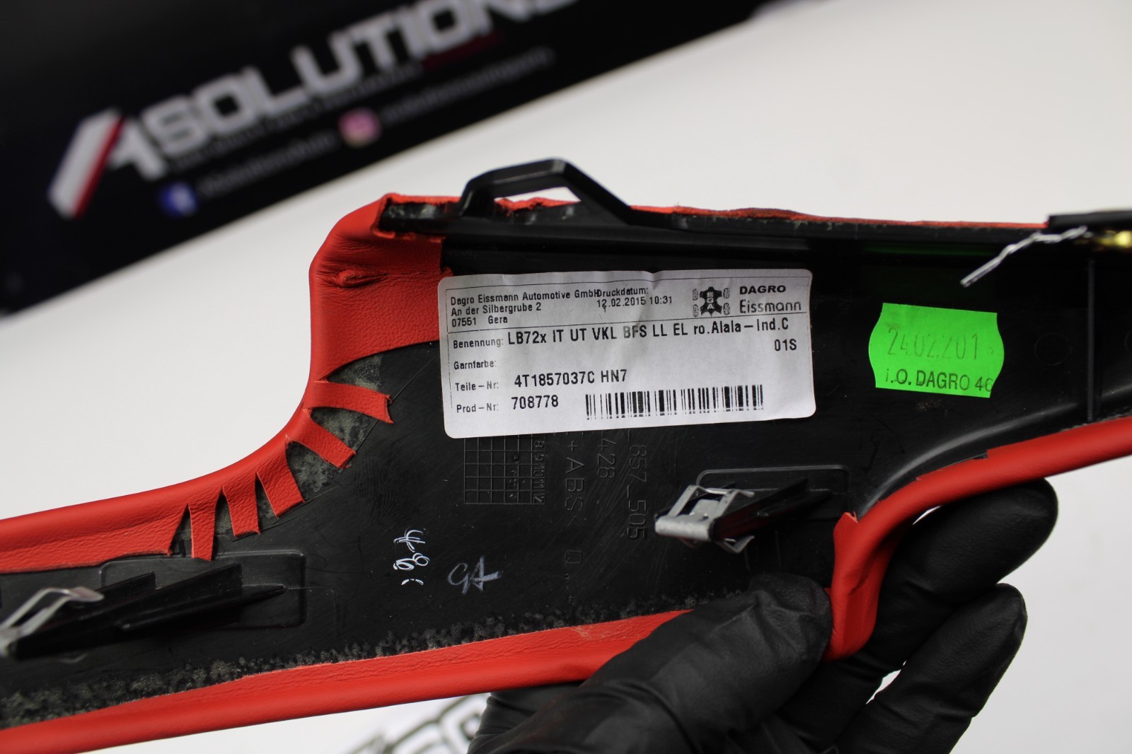 Lamborghini Huracan LP580 RH Dash Panel Front Section 4T1857037C OEM Red