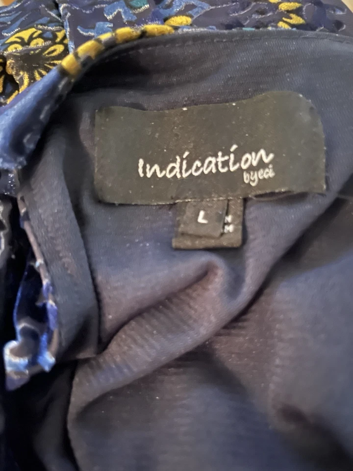 ECI Womens Size Large Dress Bell Sleeves Velvet Burnout Boho Whimsy Goth Keyhole - Image 4 of 4