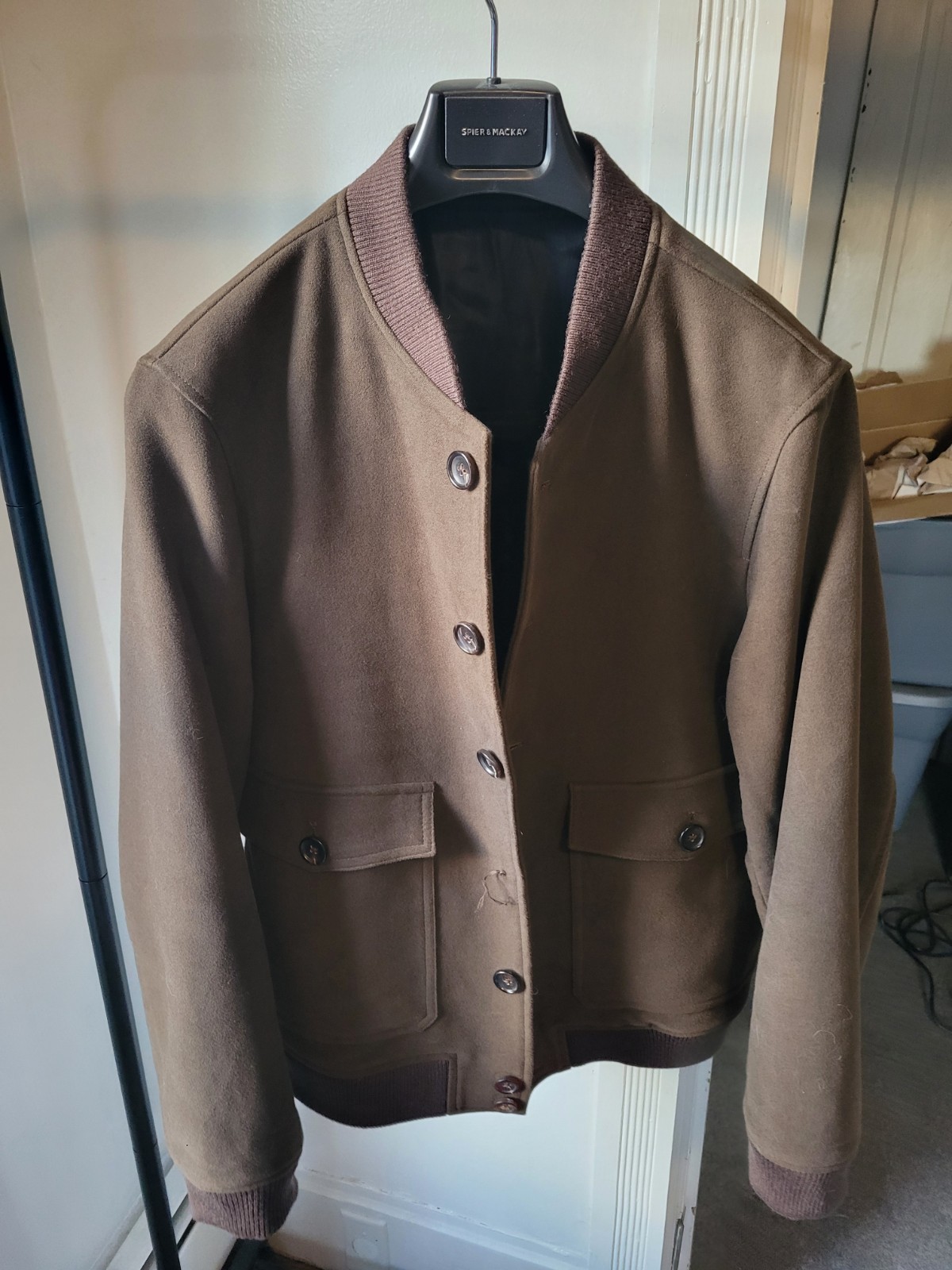 Spier & Mackay Moleskin Bomber Jacket 40 Chocolate Brown Brisbane Moss