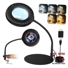 12X Magnifying Glass with Light and Stand, LED Magnifying Lamp with Clamp