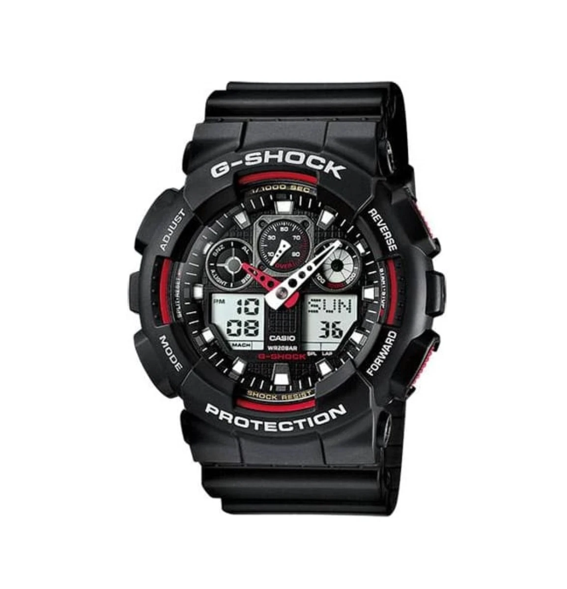 Reloj G-shock Hombre Resistencia Correa Resina Negra Ga-100-1a4er