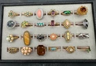 Costume Jewelry Lot Of 22 Vintage Avon & 2 Sara Coventry Rings All Signed C1357