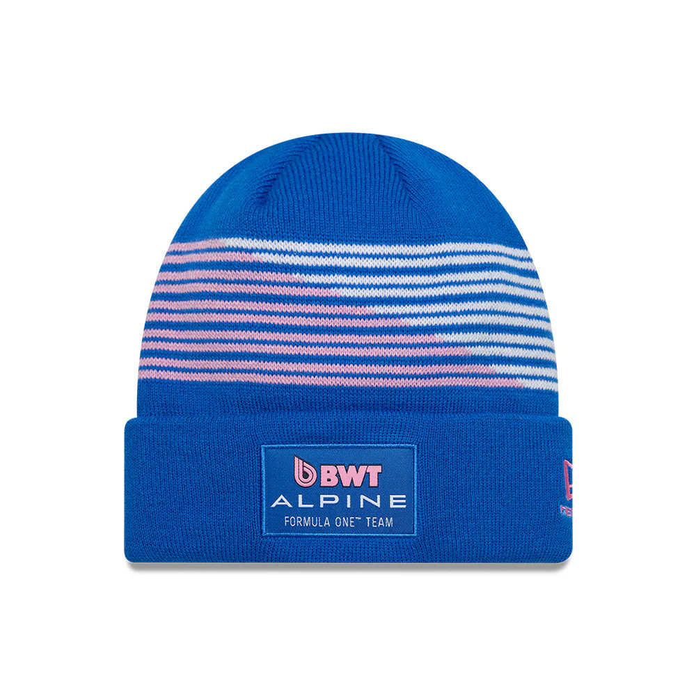 Alpine F1 Pierre Gasly Cuff Knit Beanie Adults - Bright Blue/Pale Pink