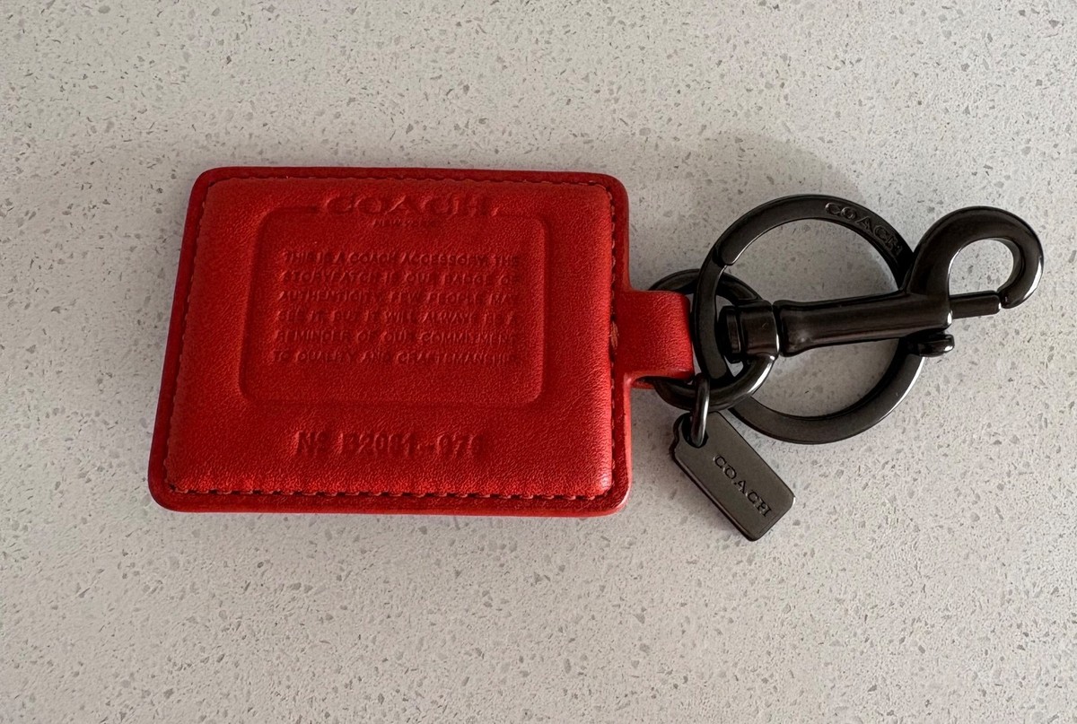 Coach Story patch signature orange Leather Bag Charm FOB