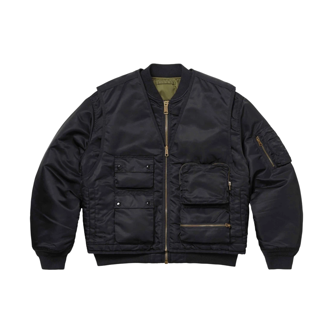 Supreme 2 en 1 Ma 1 + Gilet Noir   24SS