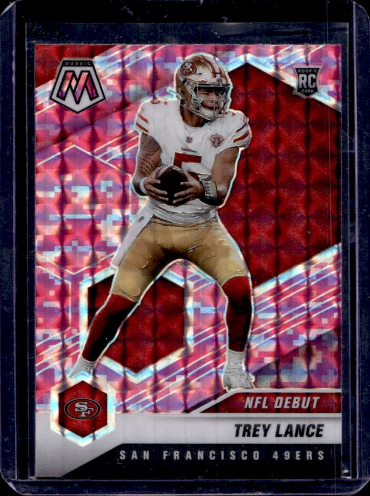 2021 Mosaic Trey Lance RC Prizm Camo Pink Rookie #244 49ers