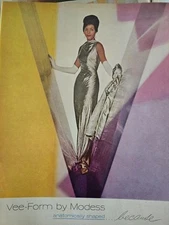 1962 Modess Because Sanitary napkin African American Woman Evening Gown Ad 