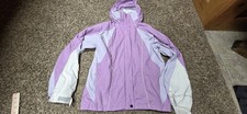 COLUMBIA Youth Girl's 18 20 Hooded Waterproof Jacket Purple Gray Omni Tech