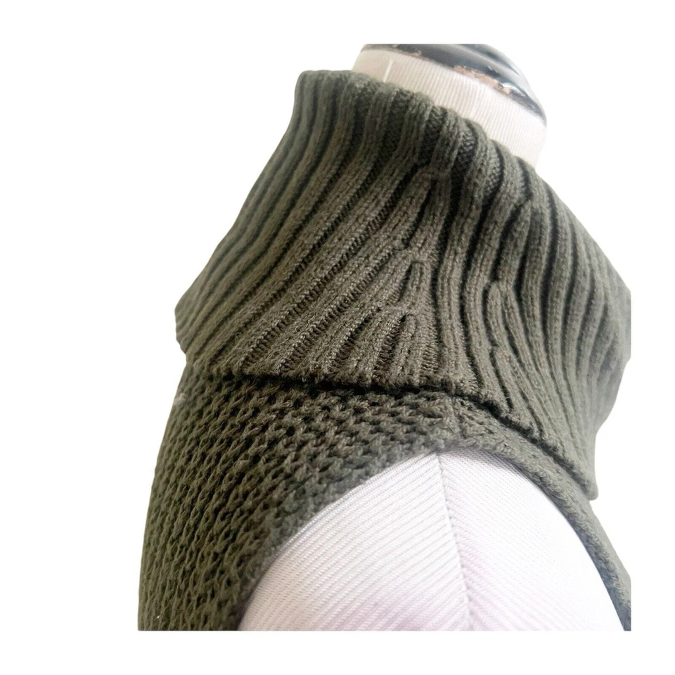 Anthropologie Moth Turtleneck Sleeveless Tunic Sweater Sz XXS Green Cotton Wool - Image 4 of 4