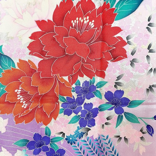 Kimono Japonés 'UCHIKAKE' Seda/Flor/Hikizuri Furisde/Lujo/Hermoso N628 - Imagen 8 de 24