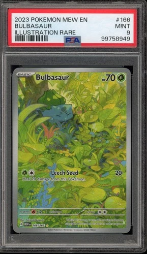 Pokemon Bulbasaur 151 MEW EN Illustration Rare #166 PSA 9 Mint