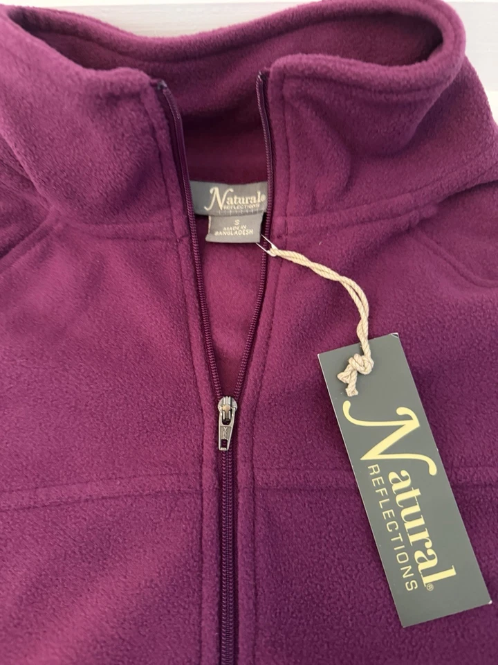 Natural Reflections Women Size S Dark Purple 1/4 Fleece Zip Pullover Jacket NWT - Image 2 of 4