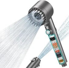 FEELSO High Pressure Shower Head with Handheld, Shower Heads 4 Settings Spray