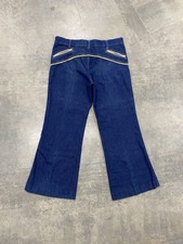 Rappers 70s bell bottom denim jeans stitching jeans M Measurements bellbottoms