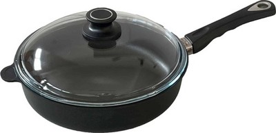 AMT Bratpfanne Schmorpfanne Induktion mit Glas-Deckel Ø 28 x 7cm Höhe NEU