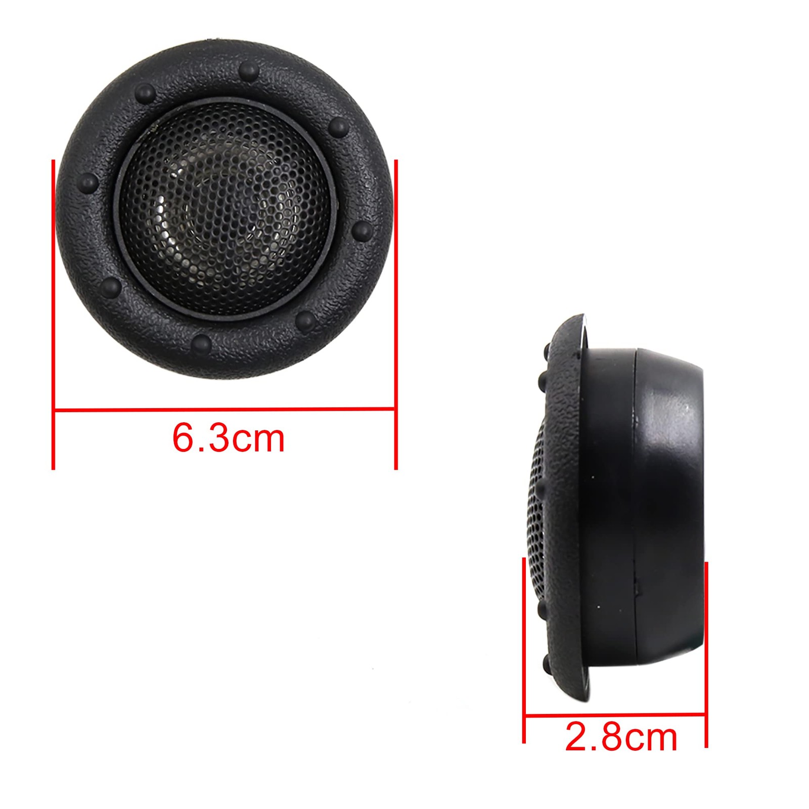 uxcell 2 Pcs 2.5 Inch Micro Dome Car Audio Tweeters Speakers 2.5"x1.0", Black 