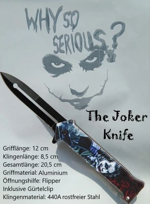 EA SPORTING NEU The Joker Taschenmesser Knife für Cosplay Sammler Batman Heath Legder Fans