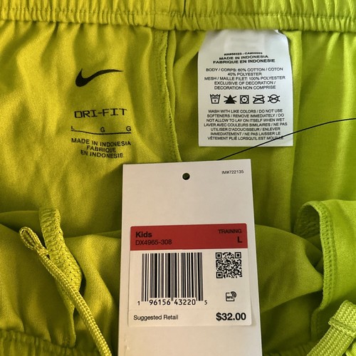 Nike Dri-Fit Girls Youth High Waisted Training Shorts 3.5”Terry Active Size L - Picture 8 of 8