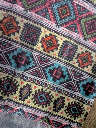 Vocal USA Women's Colorful Aztec Print Tank Rhinestones White Fringe Size XL NWT - Picture 13 of 14