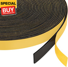 Foam Tape Weather Stripping .50 1/2 Inch Wide X 1/16 Inch Thick New Adhesive