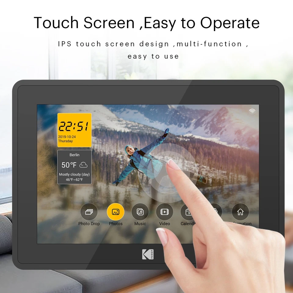 KODAK RCF-106 Wi-Fi Digital Photo Frame 10-inch 1280 x 800 IPS Touch Screen, 16G - Image 3 of 4