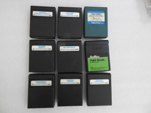 Commodore 64 C64 Cartridge Game Bundle Lot of 9 Cleaned / Tested / Works