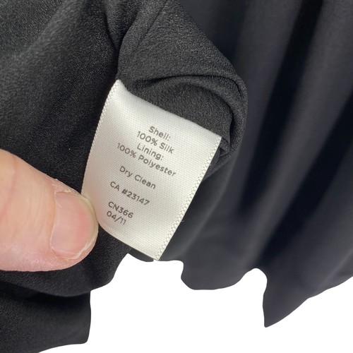 Vestido Talbots Fit & Flare Seda Cuello en V Negro Talla 12 Nuevo con Etiquetas Plisado Busto Cruzado - Imagen 9 de 9