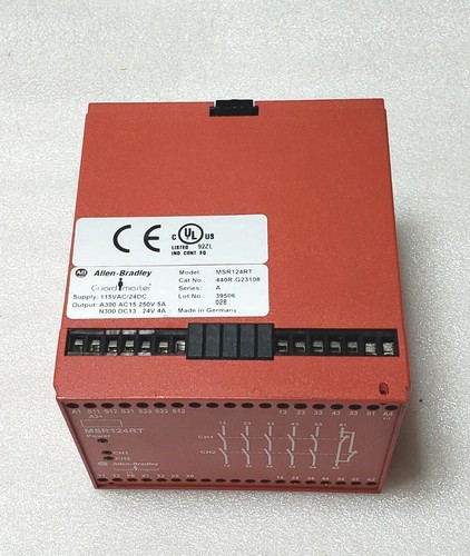 Allen-Bradley 440R-G23108 MSR124RT Supply 115VAC/24DC Safety Relay, Series A - Picture 3 of 8