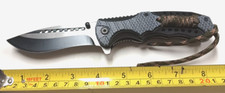 SPRING ASSISTED KNIFE 8.5 INCH APPROX. 3.75 INCH BLADE, CORD