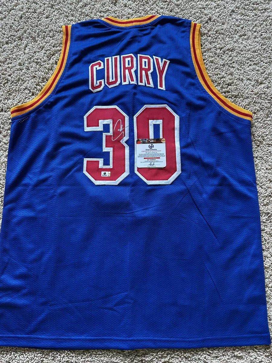 Stephen Curry Autographed Golden State Warriors Blue Custom Jersey with C.O.A